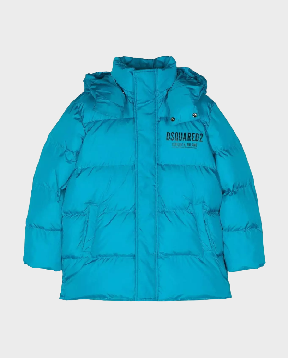 Pikowana niebieska kurtka z kapturem - Image #0