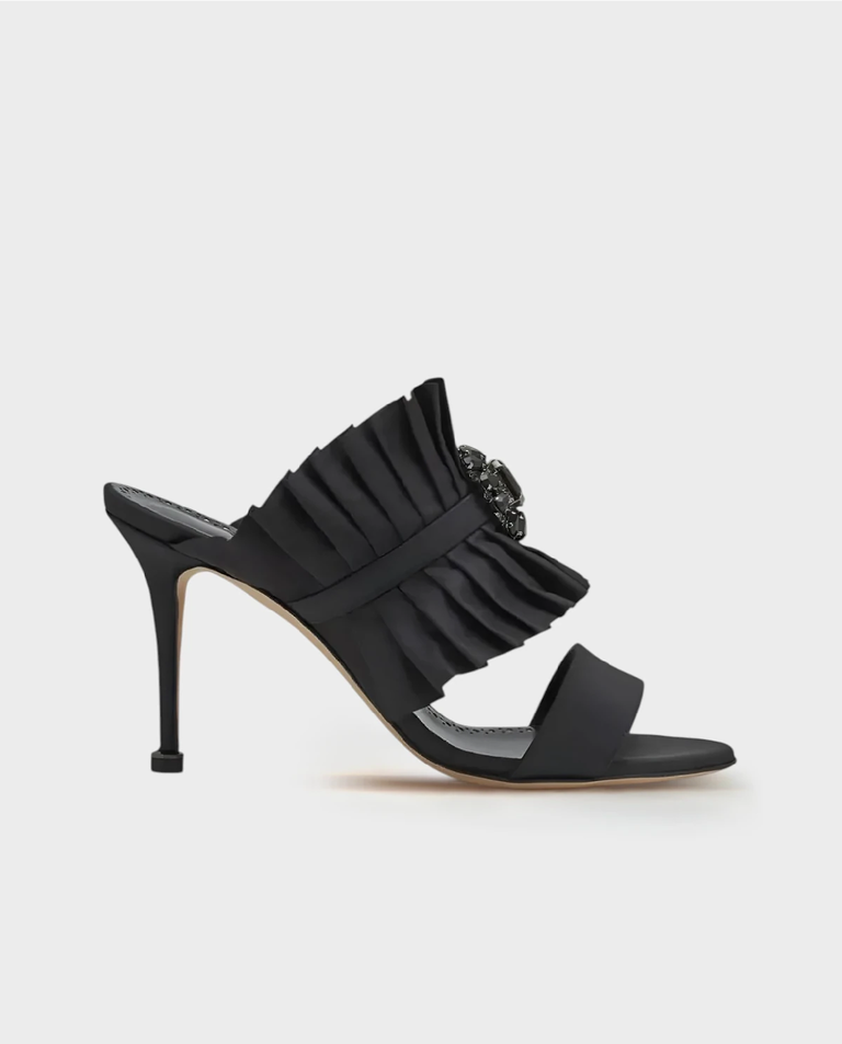 Czarne klapki na szpilce Danteuil 90