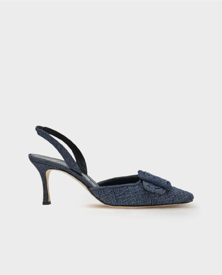 Granatowe czółenka z klamrą Maysli 70