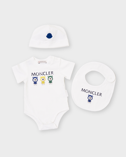 Białe śpioszki z czapką i śliniakiem - Image #0