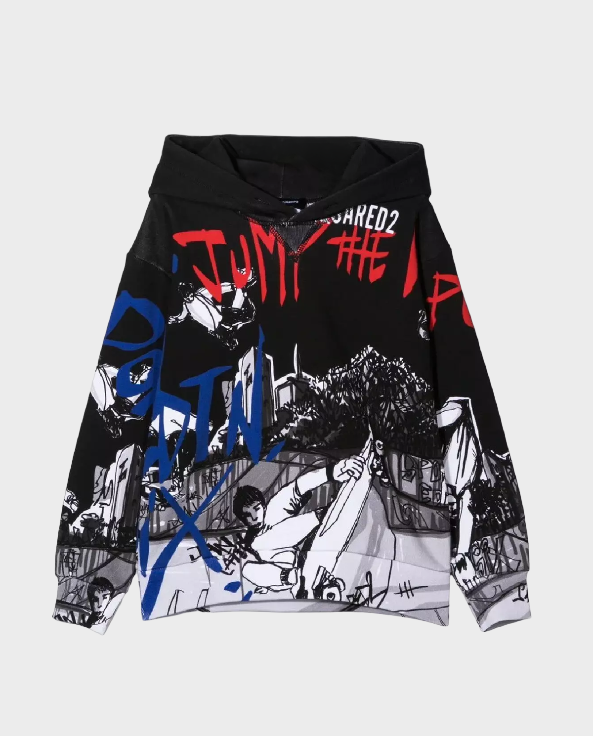 Czarna bluza z nadrukami graficznymi - Image #0