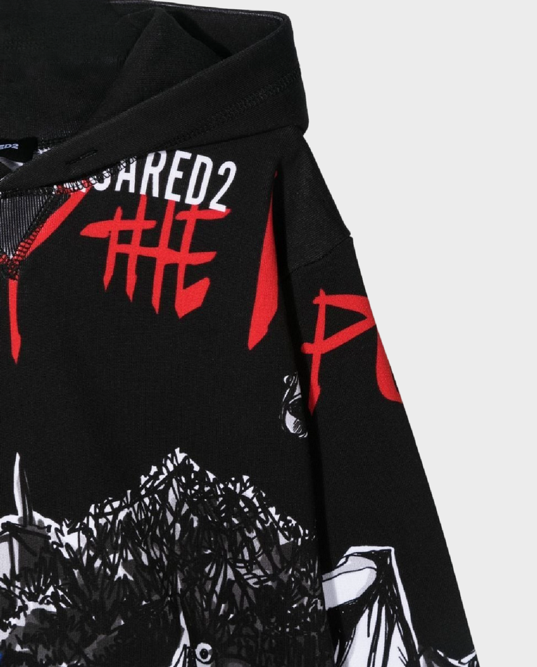 Czarna bluza z nadrukami graficznymi - Image #2