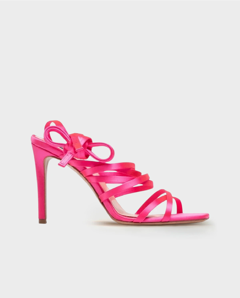 Różowe sandały na szpilce Clematis
