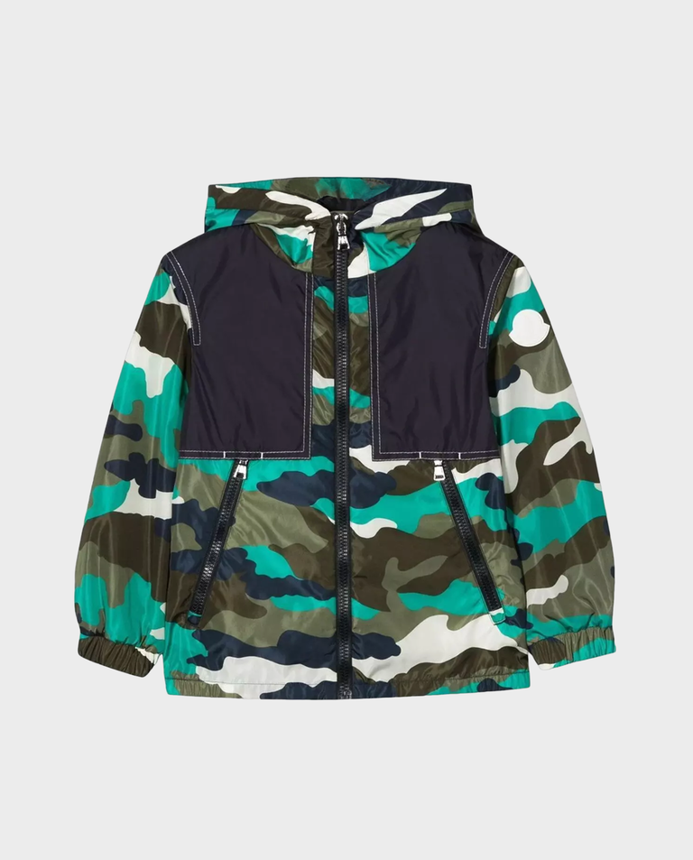 Wzorzysta kurtka z kapturem Frizil