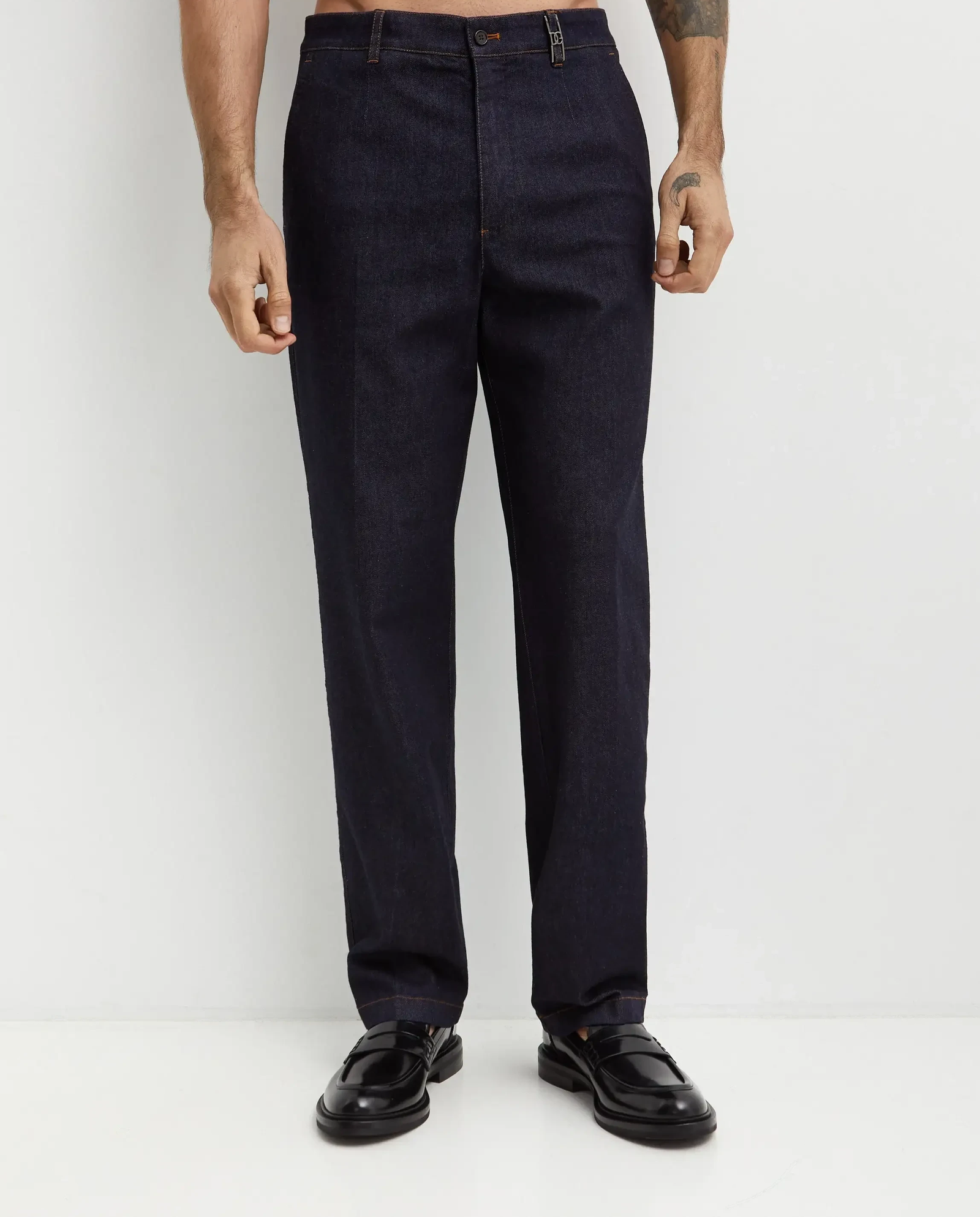 Granatowe jeansy Chino Regular Fit - Image #0