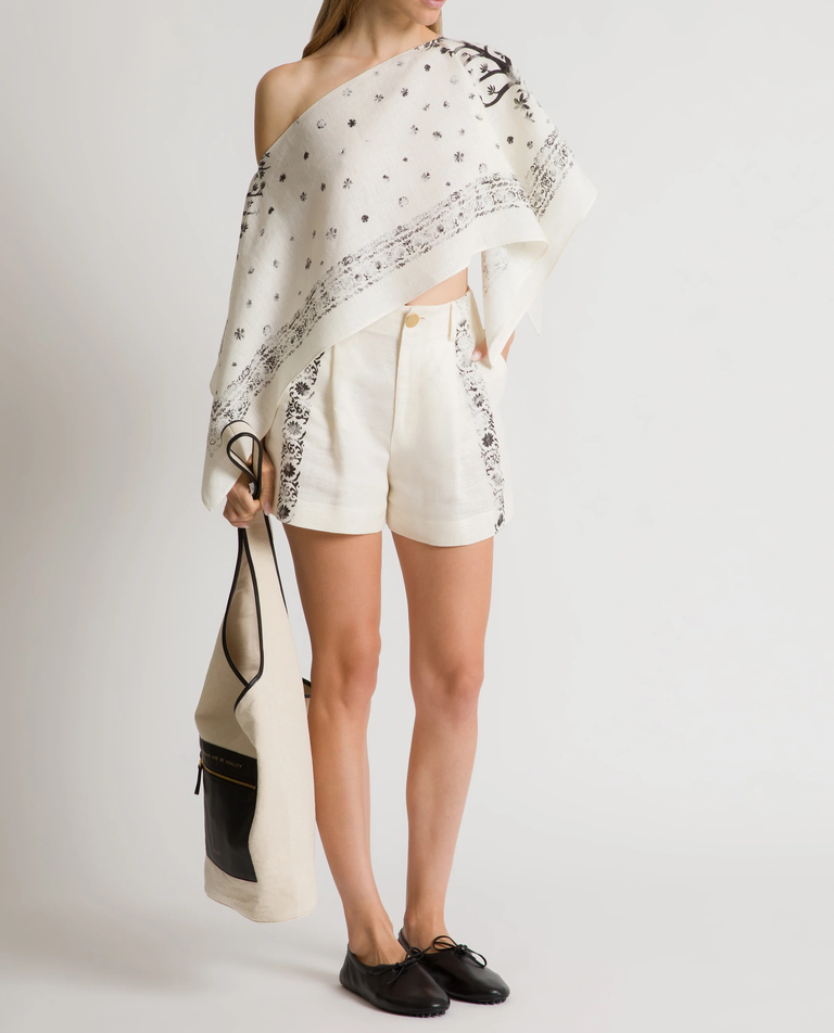 Lniane szorty z printem