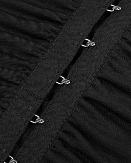 Czarna midi sukienka z haftkami - Image #3