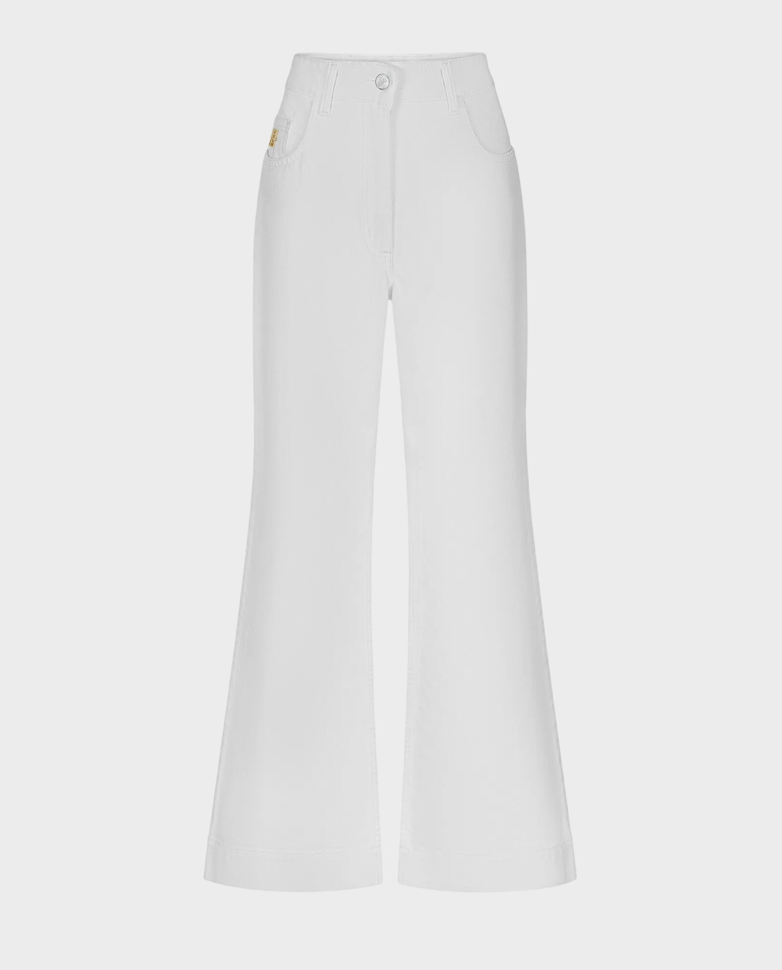 Białe jeansy z szeroką nogawką - Image #1