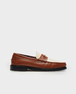Skórzane mokasyny Roma Chestnut/Cream Leat - Image #0
