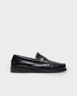 Skórzane mokasyny Roma Black Croc - Image #0