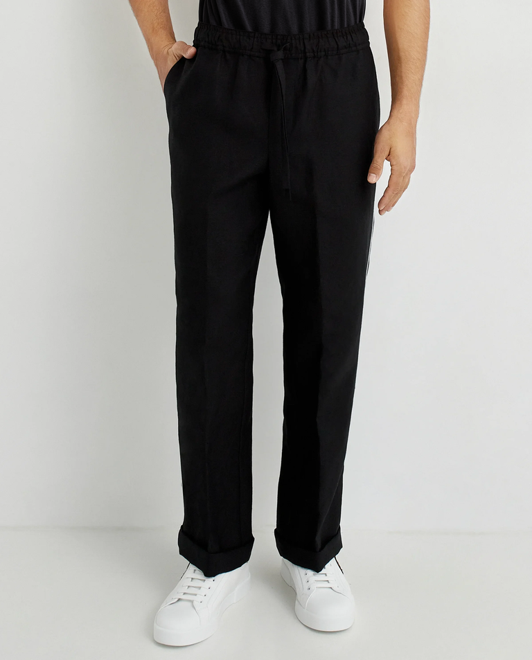 Czarne lniane spodnie