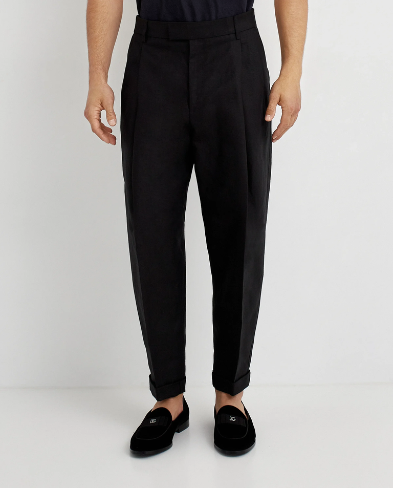 Czarne spodnie z lnu