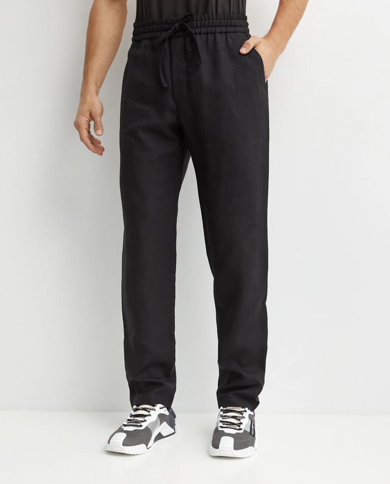 Lniane czarne spodnie