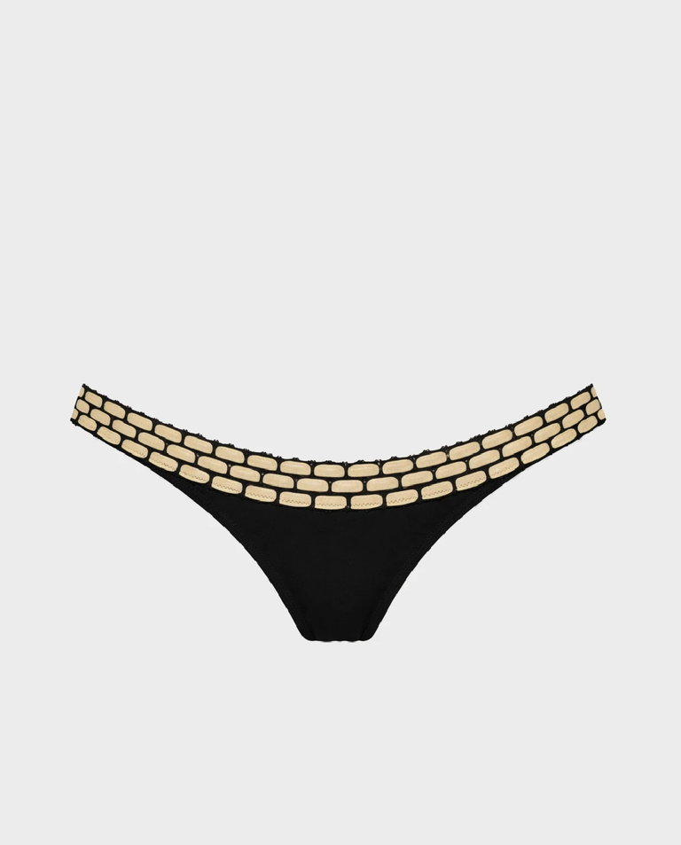Czarny dół od bikini z ozdobnym wzorem Kira - Image #4