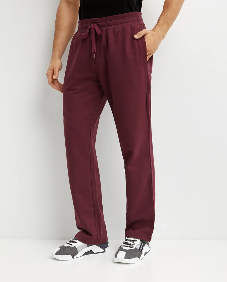 Bordowe spodnie dresowe z logo