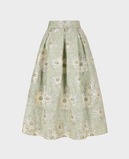 Zielona spódnica w kwiaty Virella - Image #0