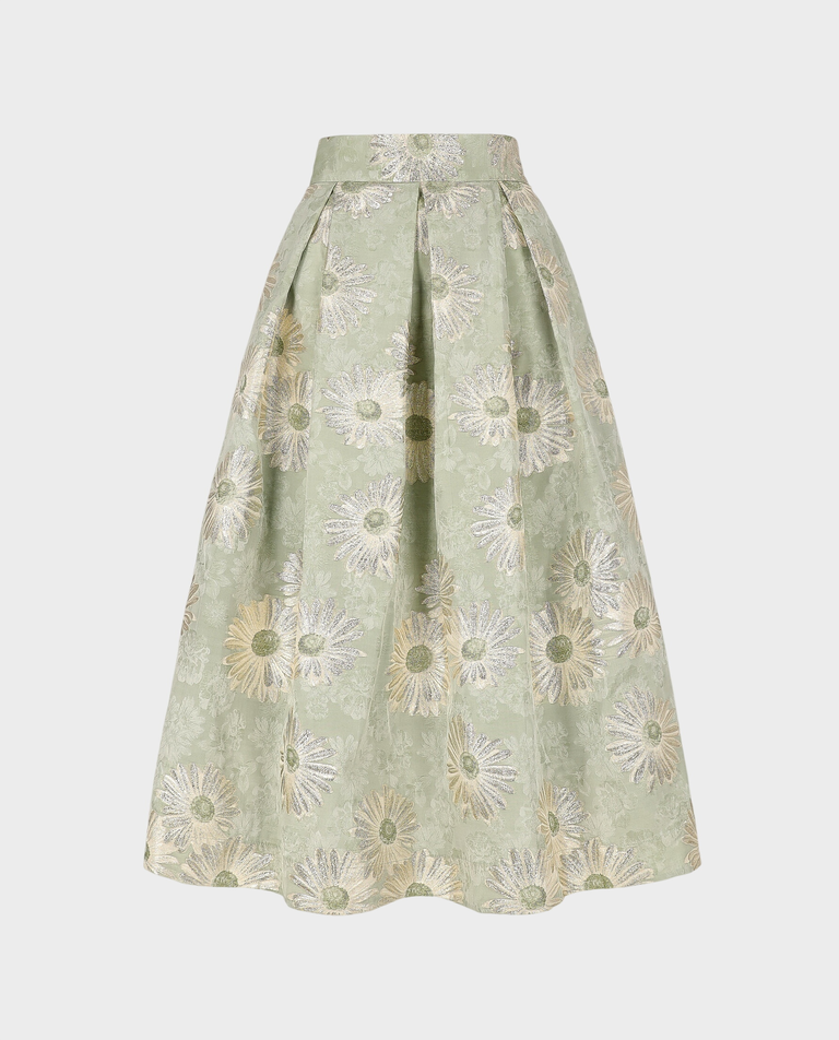 Zielona spódnica w kwiaty Virella