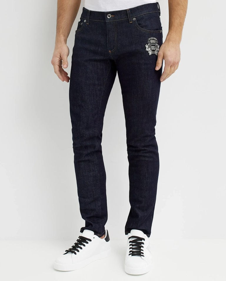 Granatowe jeansy ze stretchem