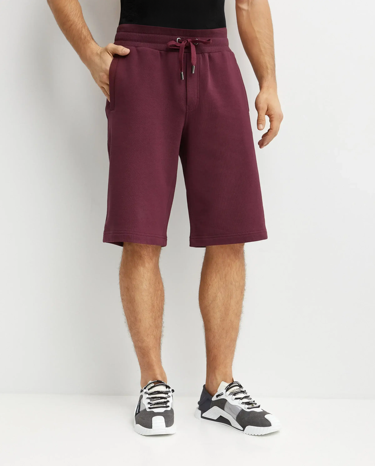 Bordowe spodenki dresowe