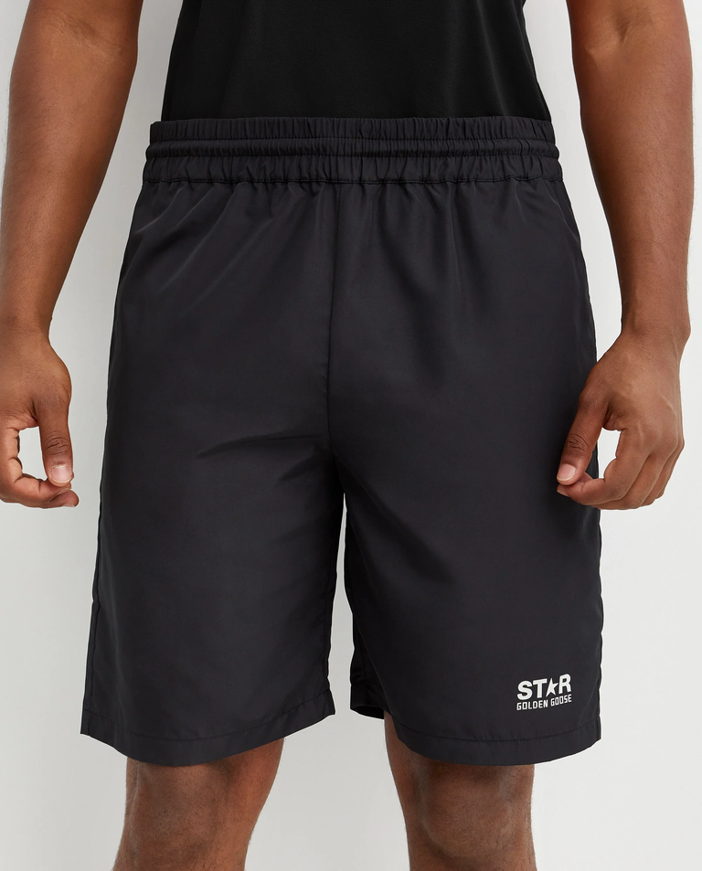 Czarne szorty z logo Golden Goose