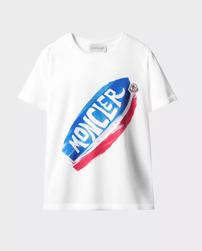 Biała koszulka z kolorowym logo