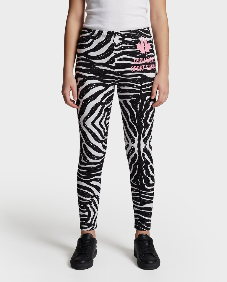 Leginsy w paski zebry 4-16 lat