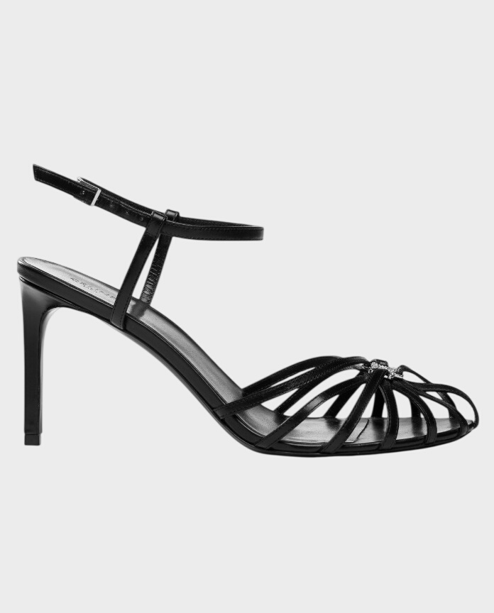 Czarne sandały na szpilce Celine Triomphe