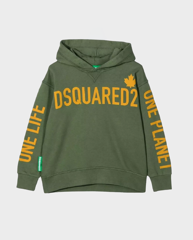 Zielona bluza z kapturem i logo