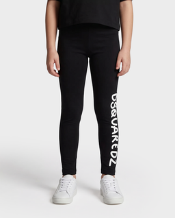 Czarne legginsy z nadrukiem i logo - Image #0