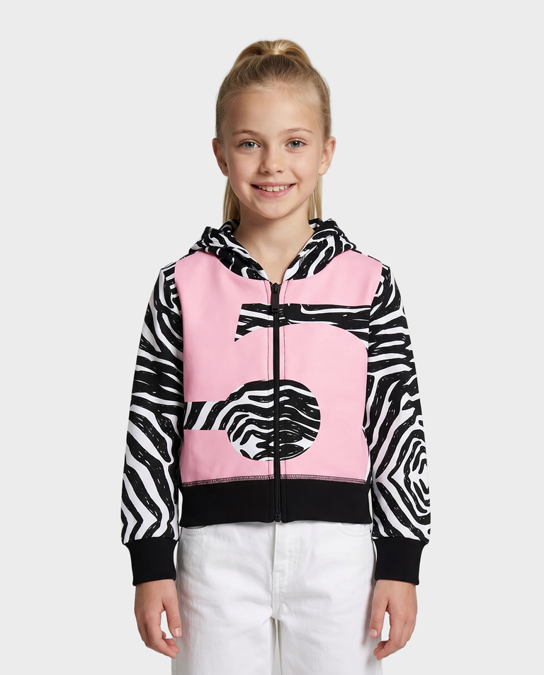 Bluza z kapturem w print zebry