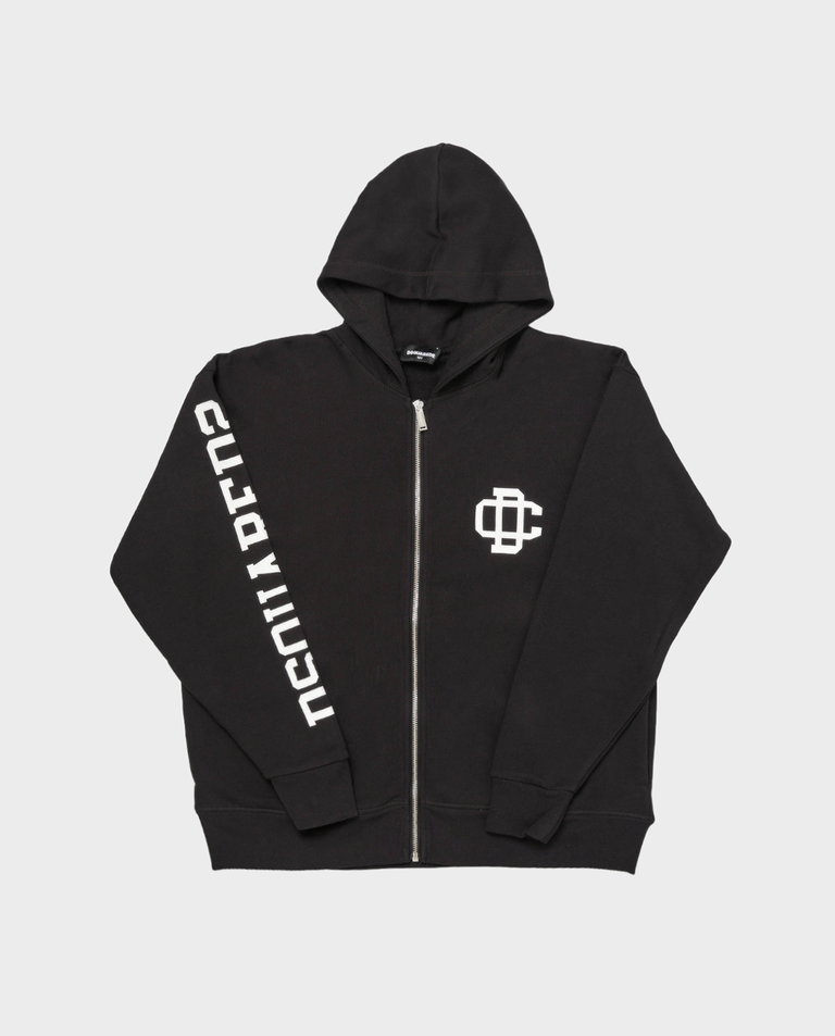 Rozpinana czarna bluza z kapturem