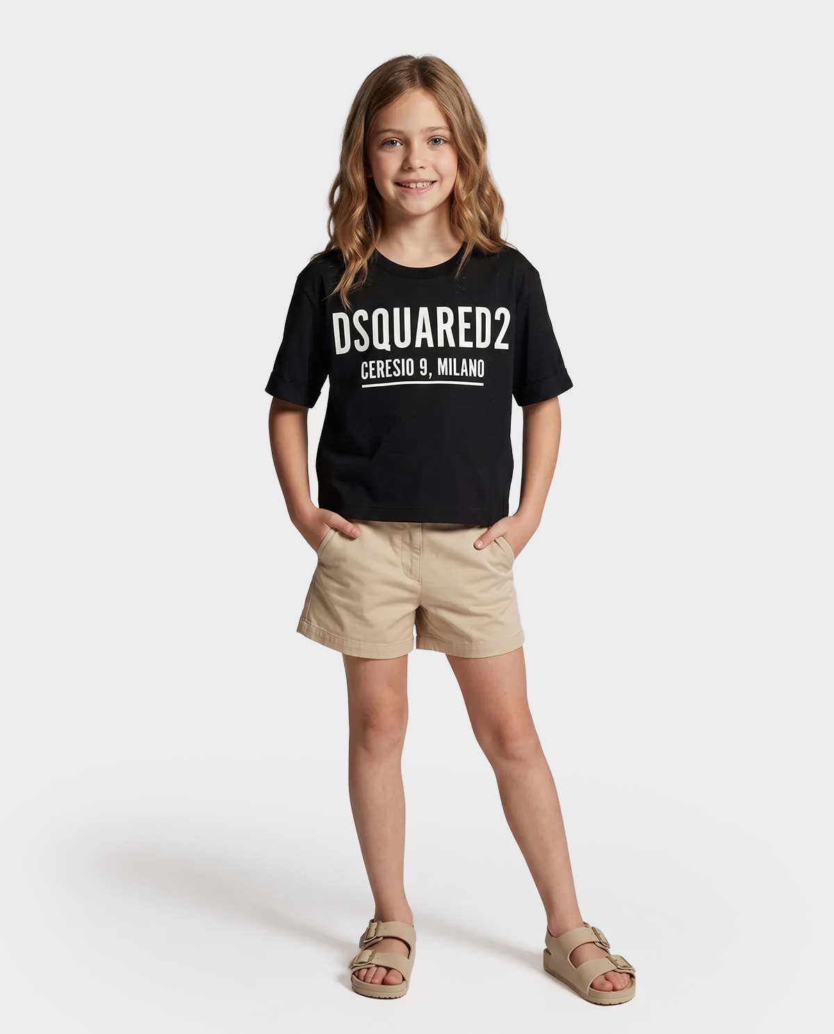 Czarna bawełniana koszulka z nadrukiem - Image #2