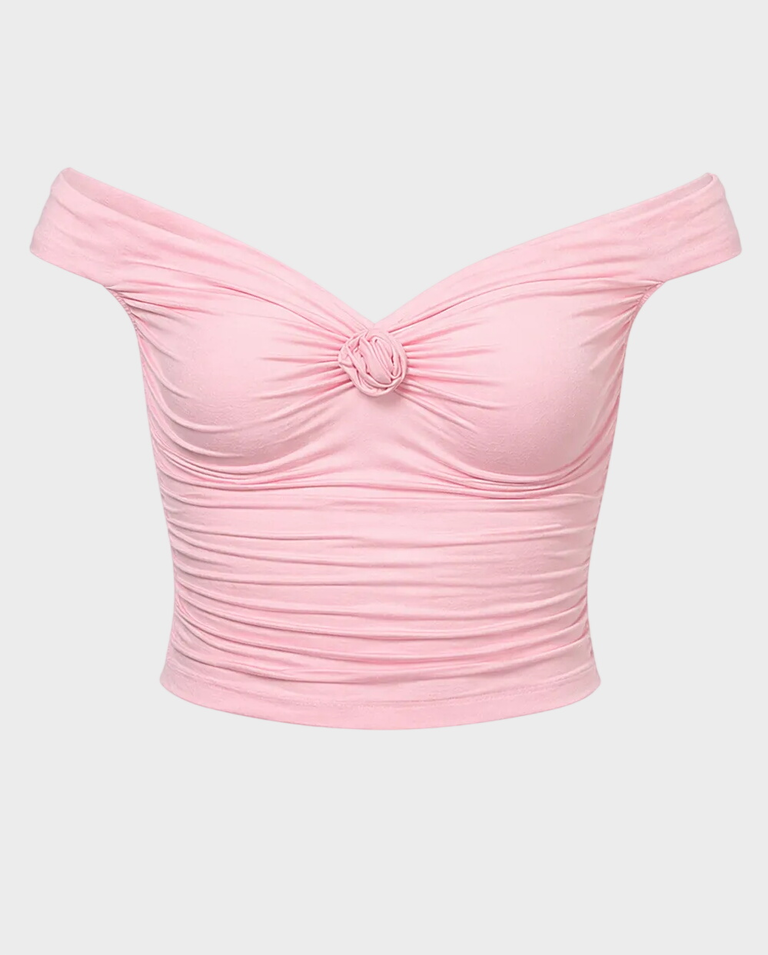 Różowy top z różą Cindy