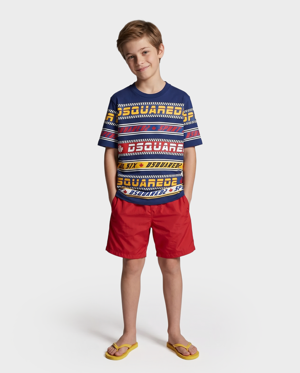 Granatowa koszulka z kolorowym nadrukiem - Image #3