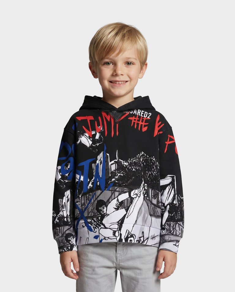 Czarna bluza z nadrukami graficznymi