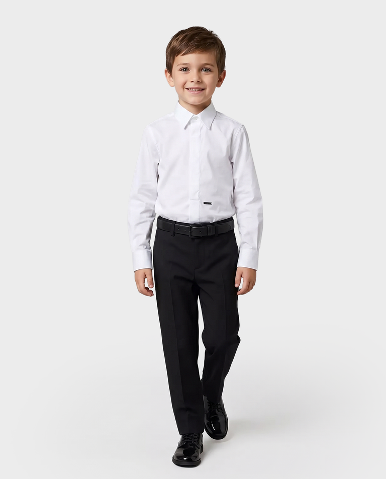 Biała bawełniana koszula z logo - Image #2