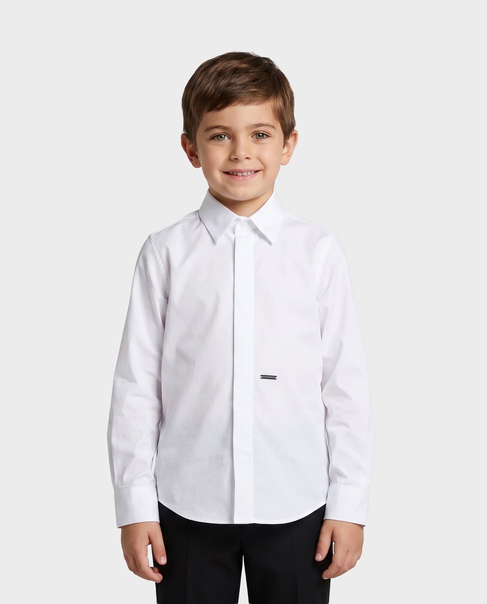 Biała bawełniana koszula z logo - Image #0