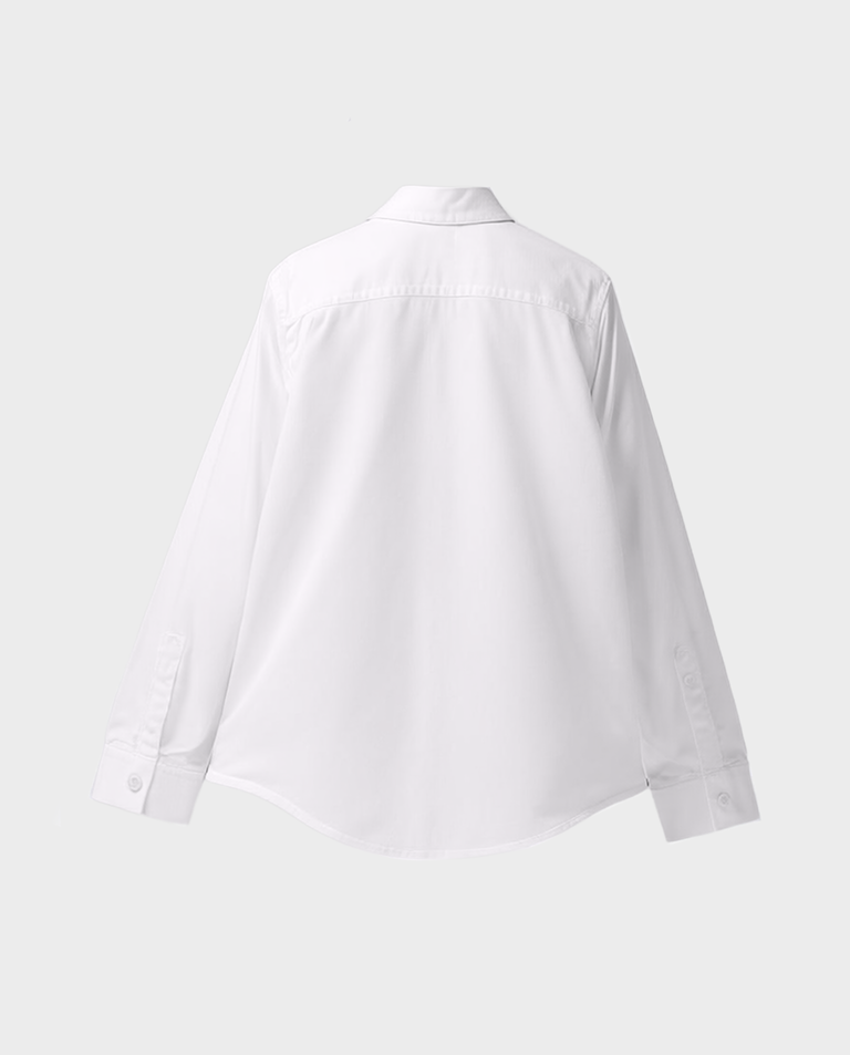 Biała bawełniana koszula z logo - Image #3