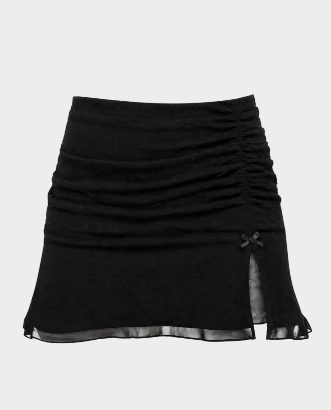 Czarna mini spódnica z rozcięciem Marion - Image #0