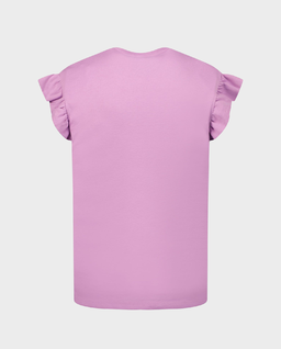 Różowy t-shirt z falbankami 4-16 lat - Image #3