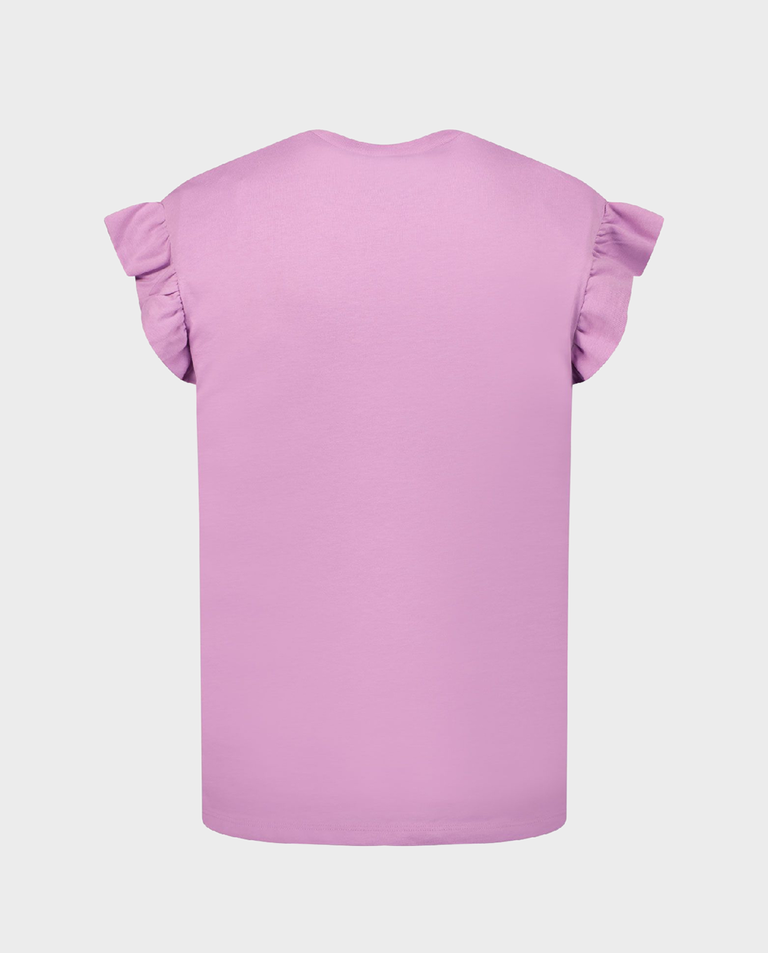 Różowy t-shirt z falbankami 4-16 lat - Image #3