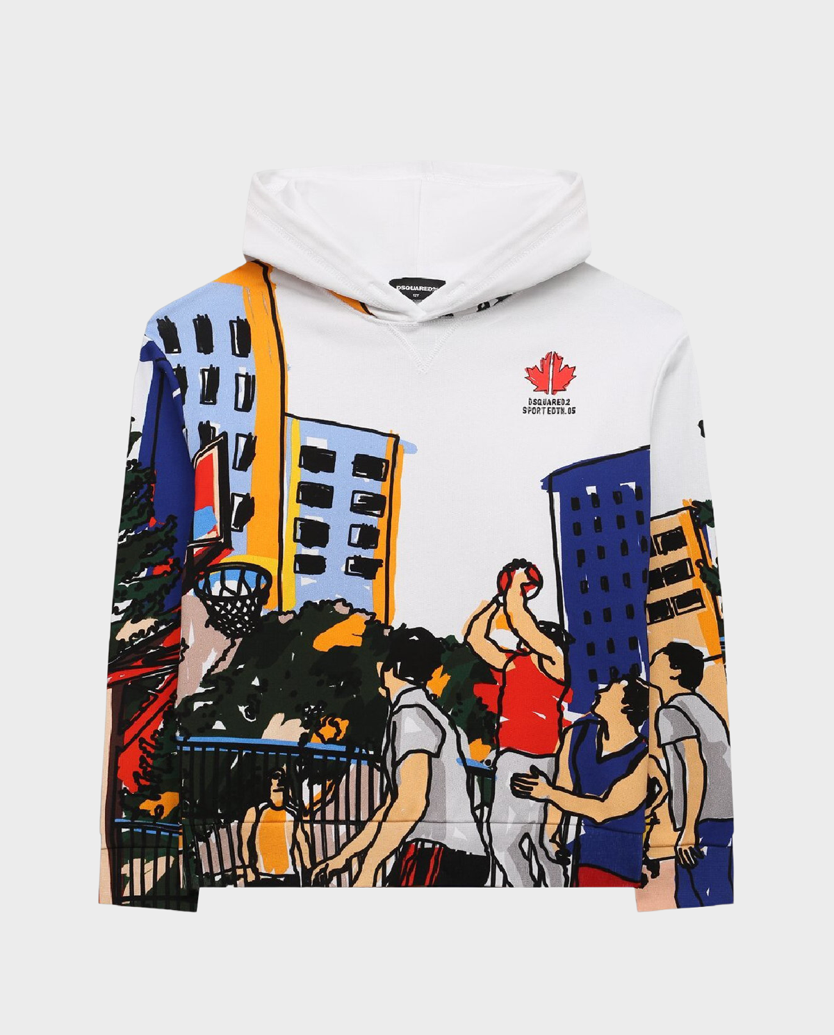 Bluza z kapturem z kolorowymi nadrukami - Image #0