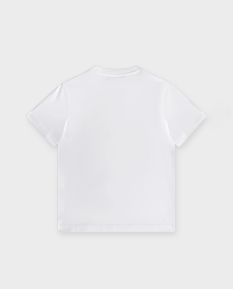 Biała koszulka z kolorowym nadrukiem 0-3 lat