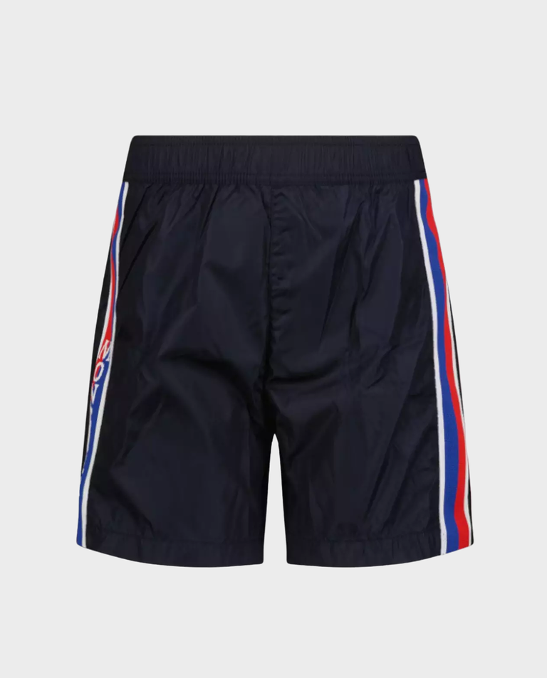 Granatowe spodenki kąpielowe z logo - Image #1