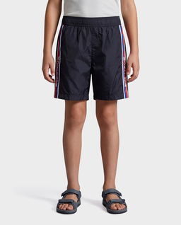 Granatowe spodenki kąpielowe z logo - Image #0