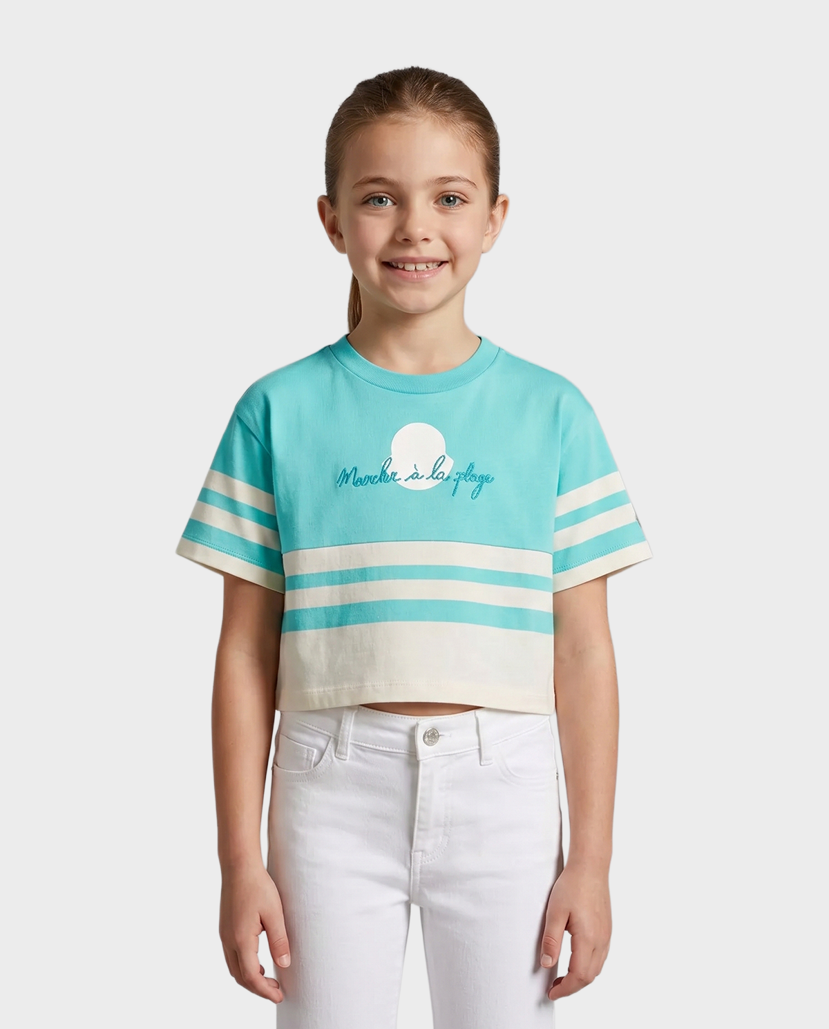Bawełniany t-shirt w paski - Image #0
