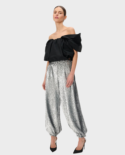 Srebrne spodnie z cekinami Bello - Image #2