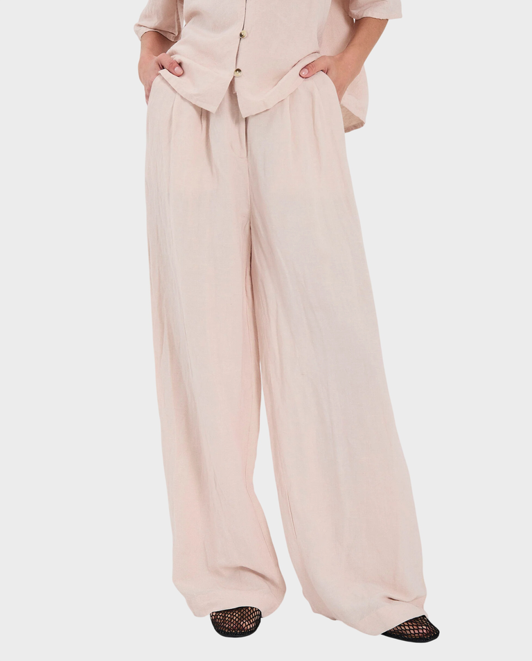 Jasnoróżowe spodnie Lineo