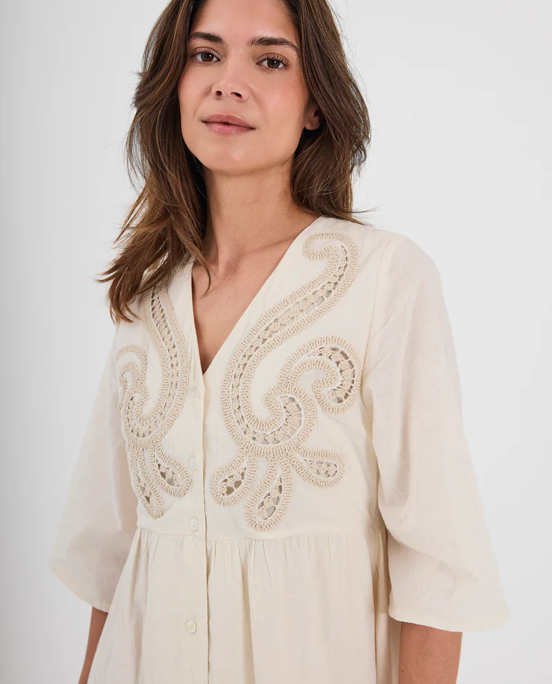 Sukienka Fen w kolorze ecru - Image #2