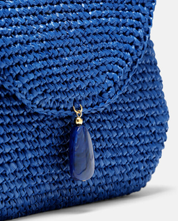 Granatowa kopertówka z rafii - Image #3